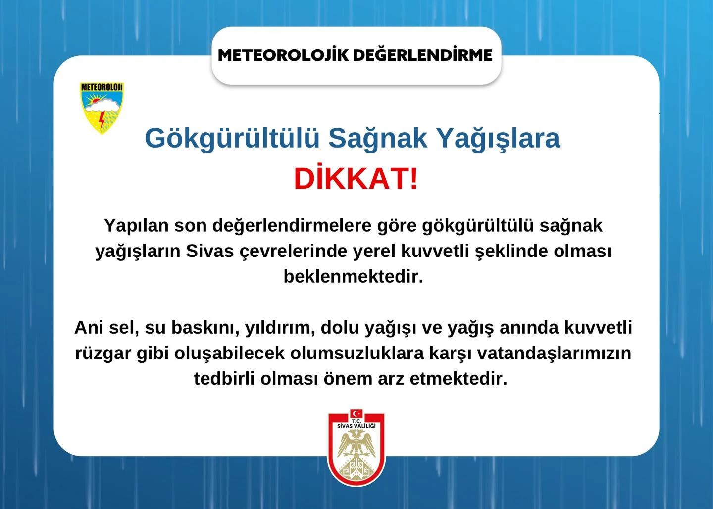 Meteoroloji uyardı… Sağanak yağışa dikkat!…