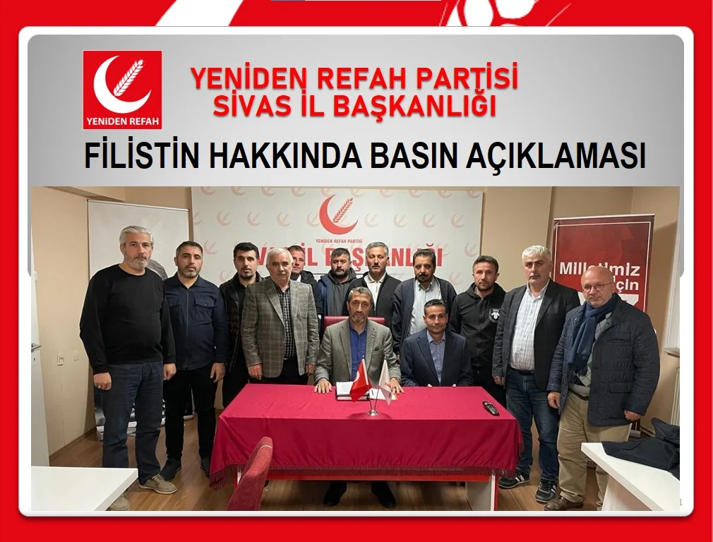 Yeniden Refah Partisi Filistin Halkı için Meydanlara iniyor