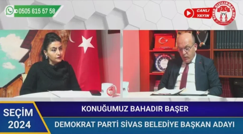 Demokrat Parti’nin Sivas Belediye Başkan Adayı Bahadır Başer, Kızılırmak TV’nin Konuğu Oldu