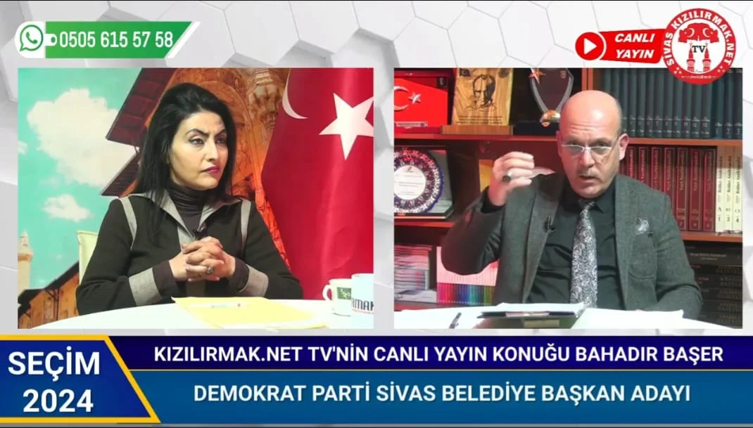 Demokrat Parti Sivas Belediye Başkan Adayı Bahadır Başer, Kızılırmak TV’de Seçim Projelerini Değerlendirdi