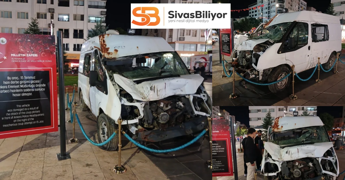 15 Temmuz Gecesinin Vahşeti Sivas Kongre Müzesi Bahçesinde Sergileniyor