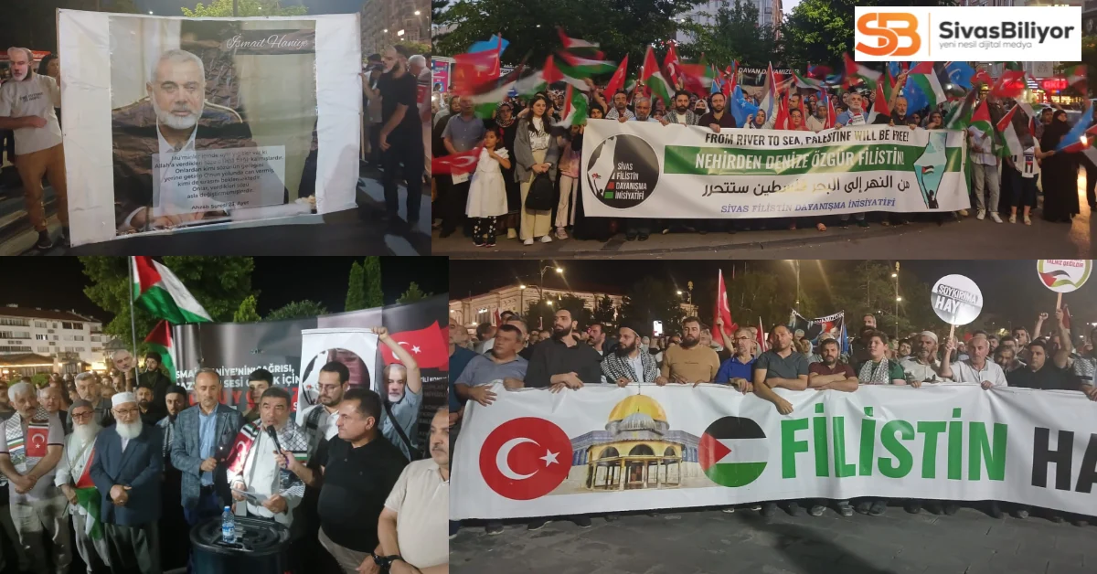 Sivas’ta Filistin Dayanışma Yürüyüşü: Şehit İsmail Heniye Anıldı