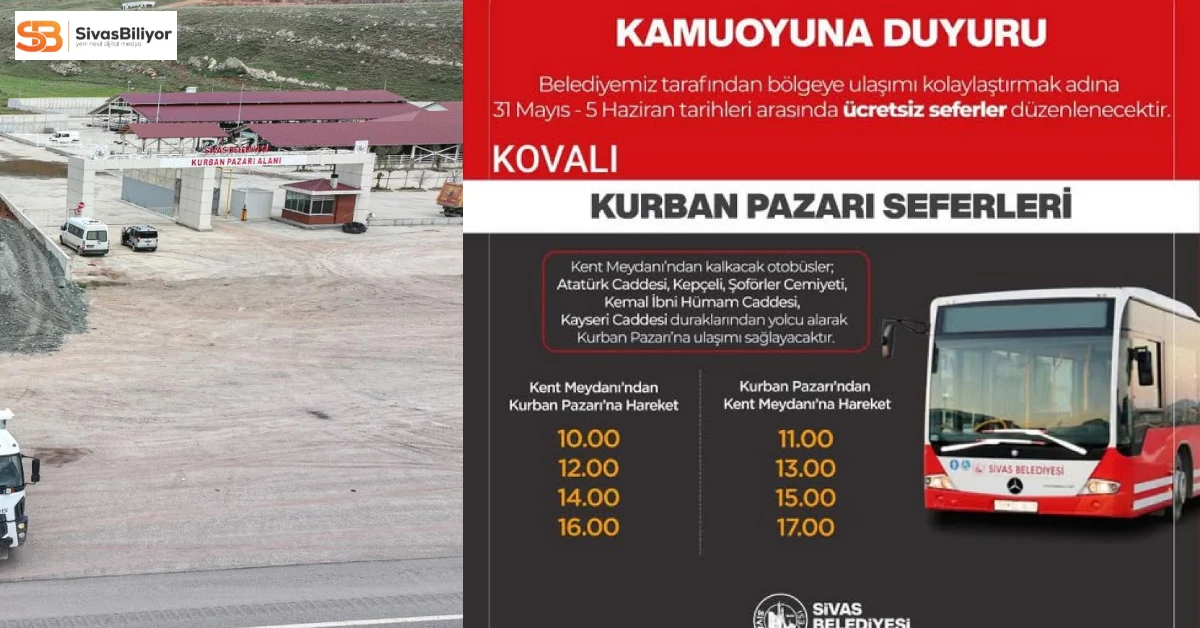 SİVAS BELEDİYESİ’NDEN KURBAN PAZARINA ÜCRETSİZ ULAŞIM DESTEĞİ