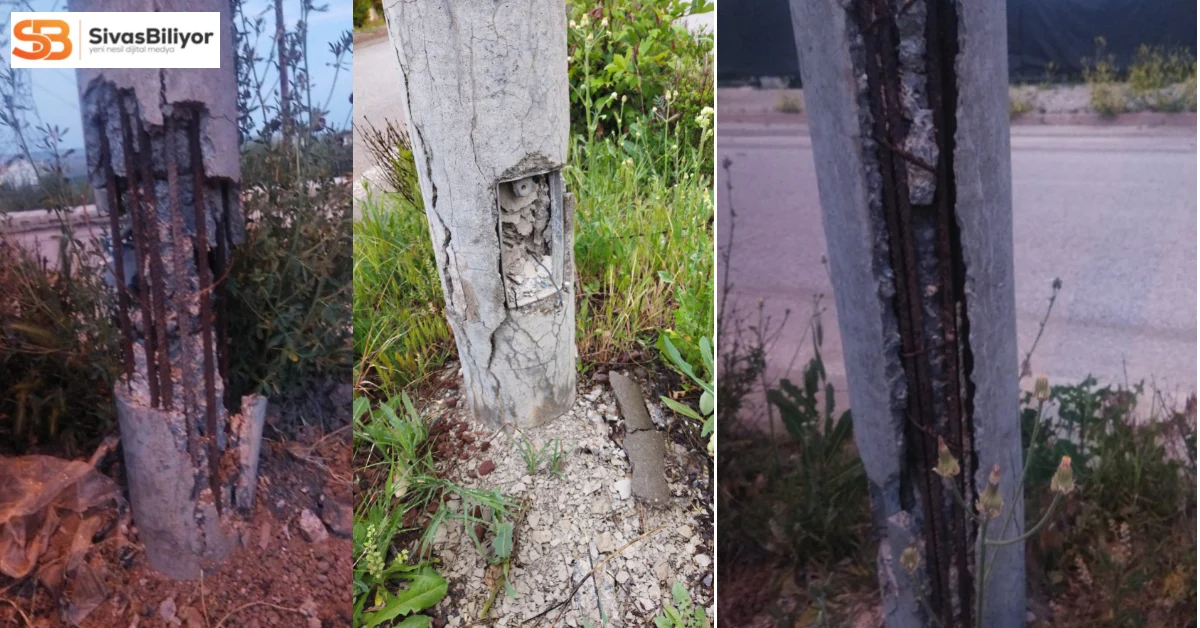 SİVAS’TA BETON DİREKLER DÖKÜLÜYOR: VATANDAŞ ENDİŞELİ!
