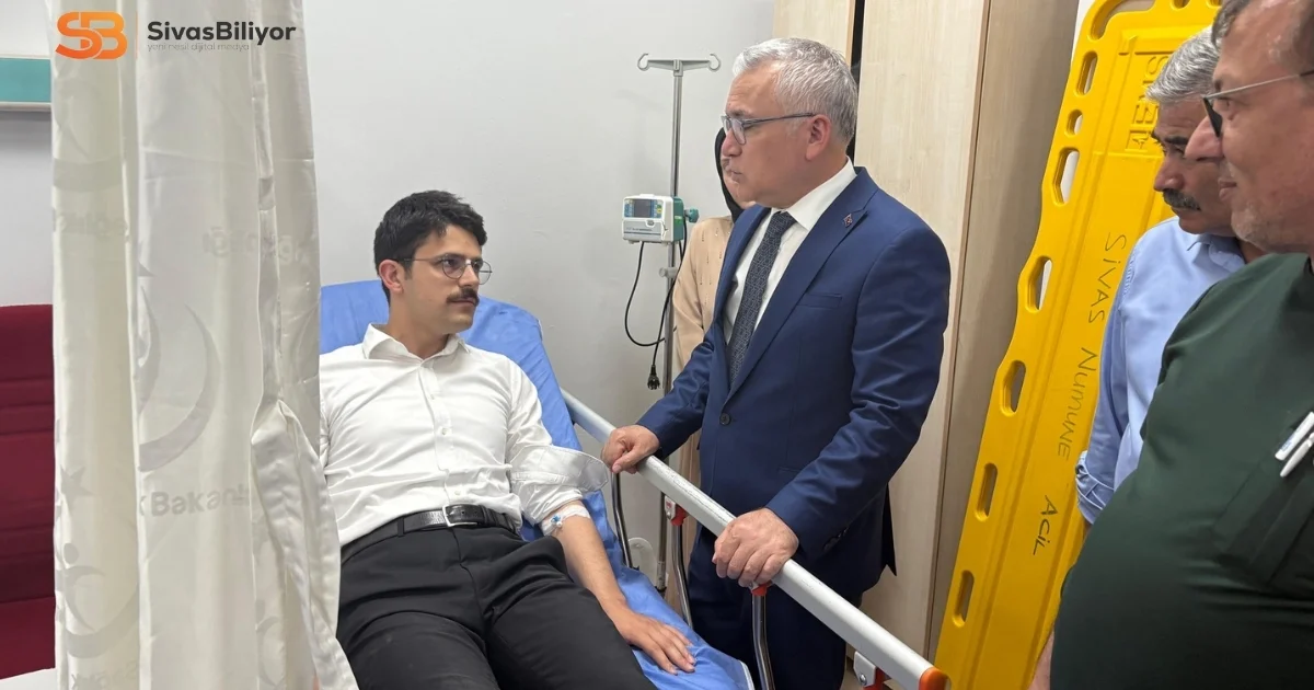 SİVAS VALİSİ YILMAZ ŞİMŞEK’TEN ULAŞ KAYMAKAMI’NA GEÇMİŞ OLSUN ZİYARETİ