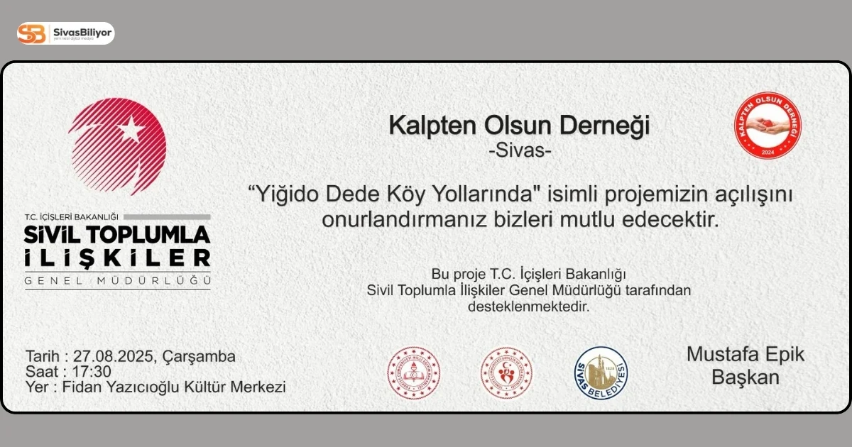 KALPTEN OLSUN DERNEĞİ’NDEN ANLAMLI PROJE: “YİĞİDO DEDE KÖY YOLLARINDA” BAŞLIYOR