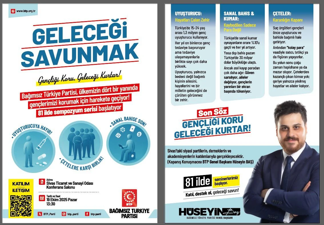 GENEL BAŞKAN HÜSEYİN BAŞ SİVAS’A GELİYOR