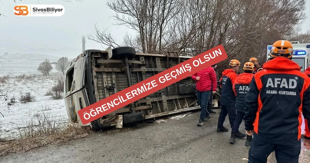 SİVAS’TA ÖĞRENCİ SERVİSİ KAZA YAPTI: 14 ÖĞRENCİ YARALANDI
