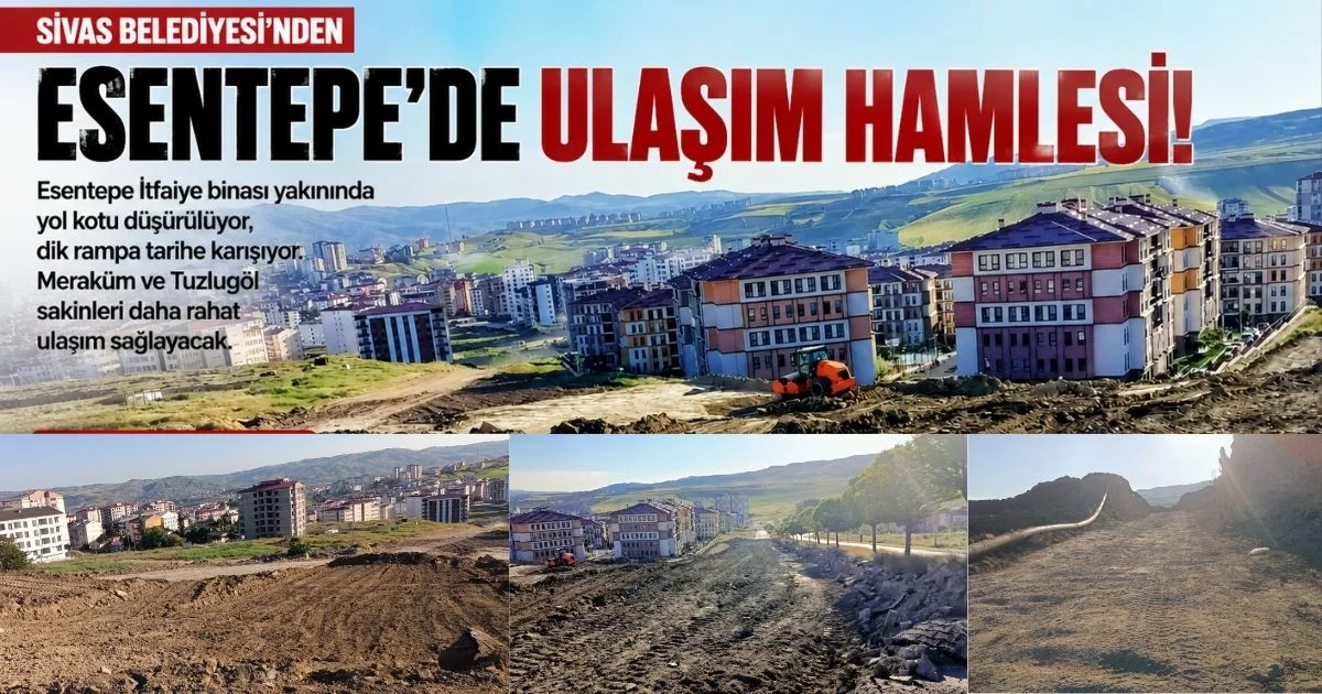 ESENTEPE’DE YOĞUN MESAİ: YOL KOTU DÜŞÜRÜLÜYOR, ULAŞIM RAHATLIYOR